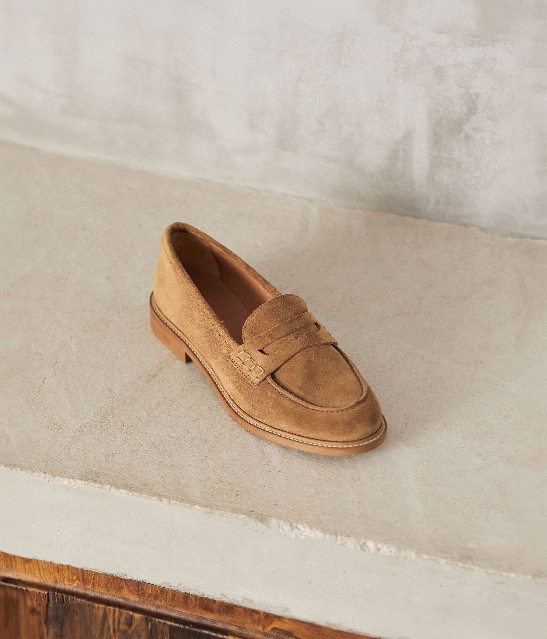 Camel colour loafers deals
