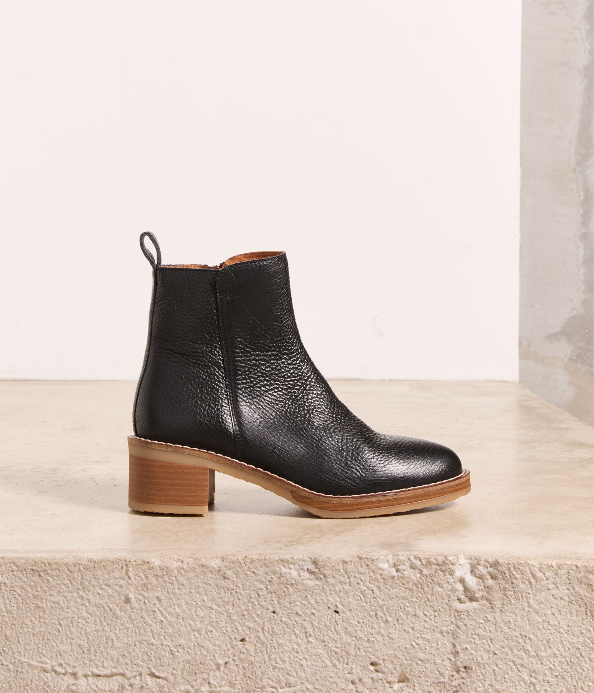Adelaide grained leather boots