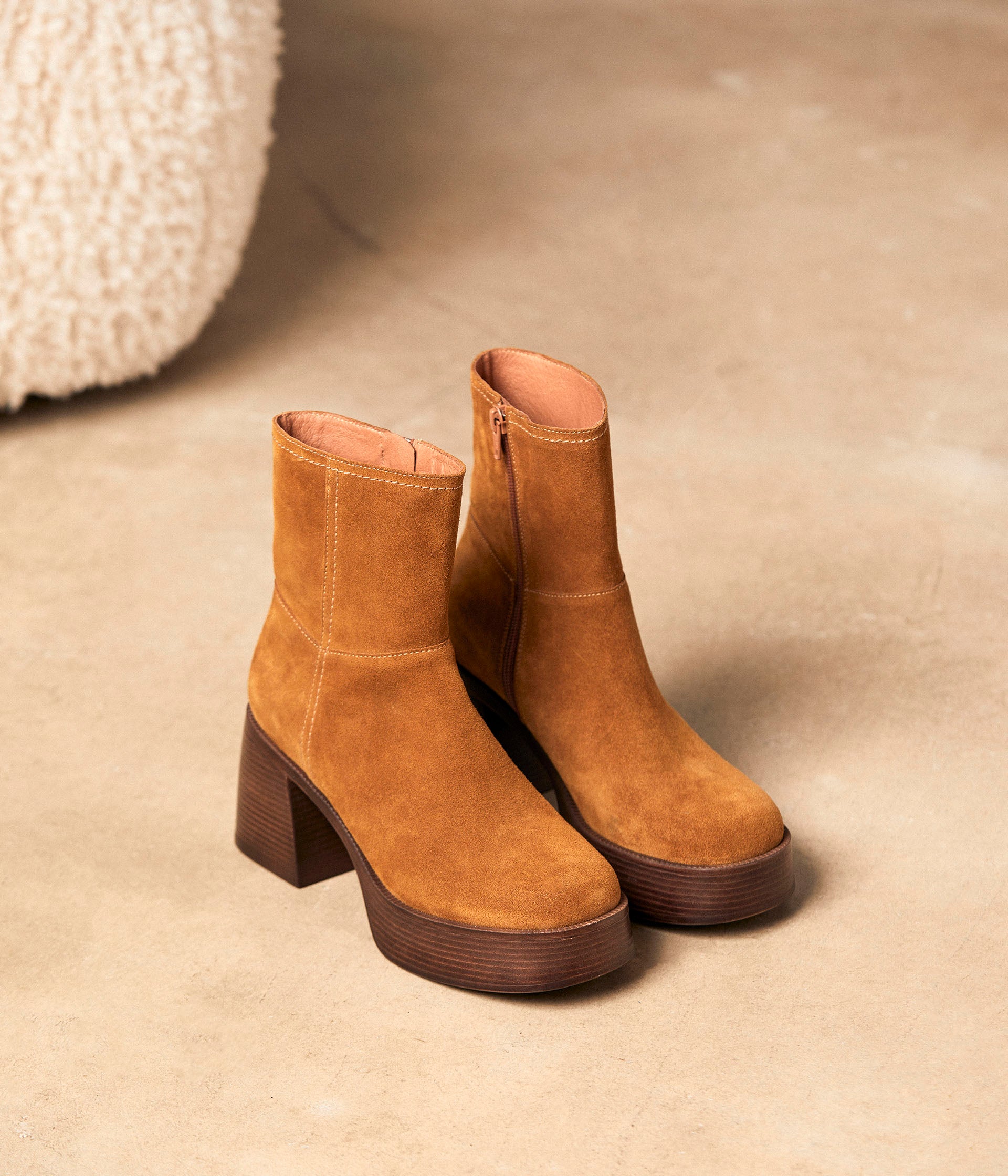 Amela camel suede boots