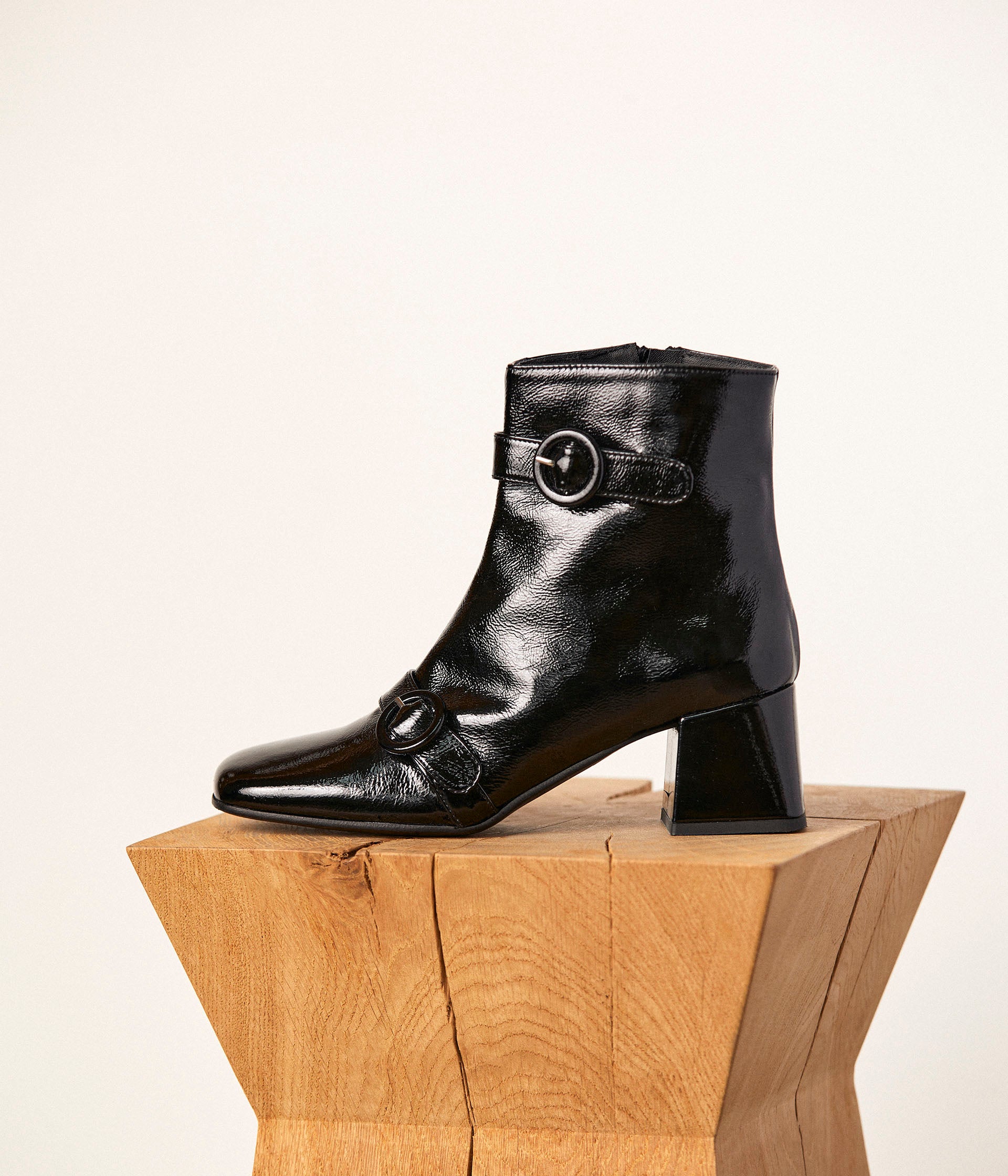 Topshop black patent boots on sale